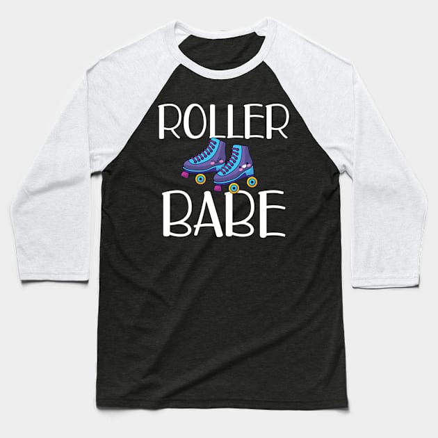 Roller Babe- Roller Skate Baseball T-Shirt by KC Happy Shop